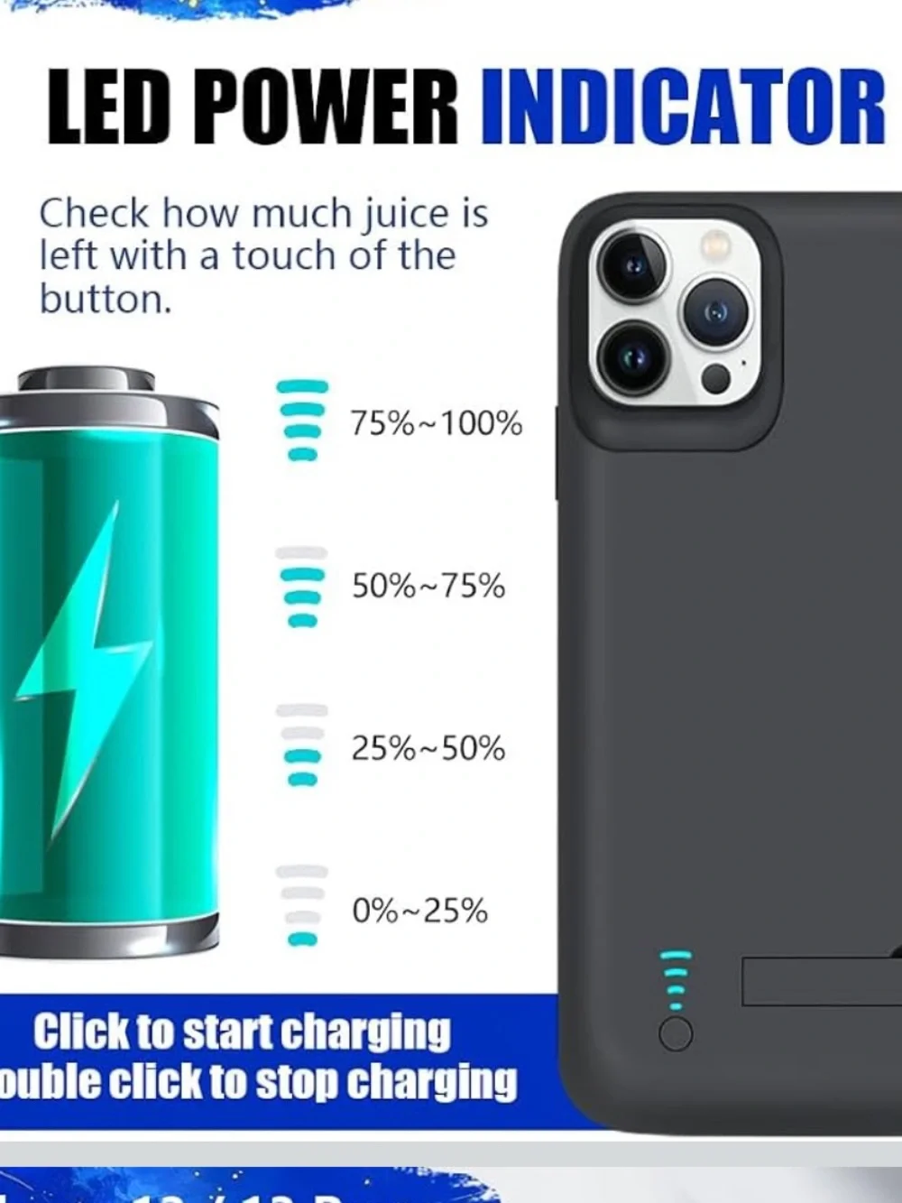 Slim Battery Case for iPhone 13 / 13 Pro - Matte Black